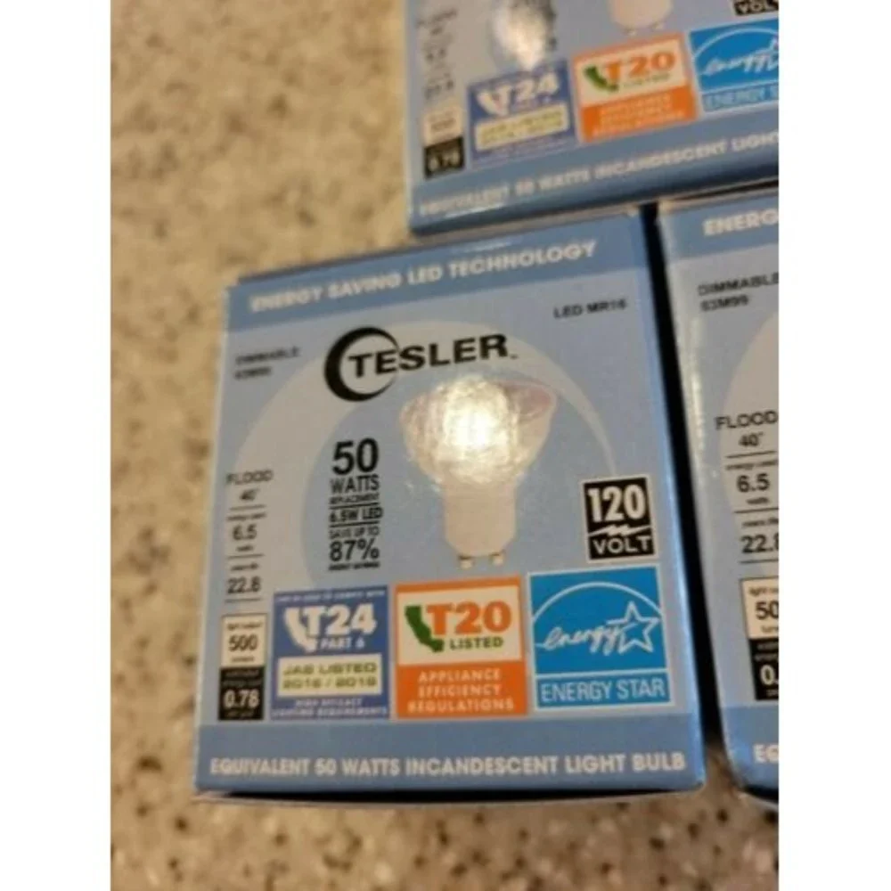 Assorted (10) LED Indoor Floodlight Bulb MR16 6.5 Watt Bright White Light Bulb
